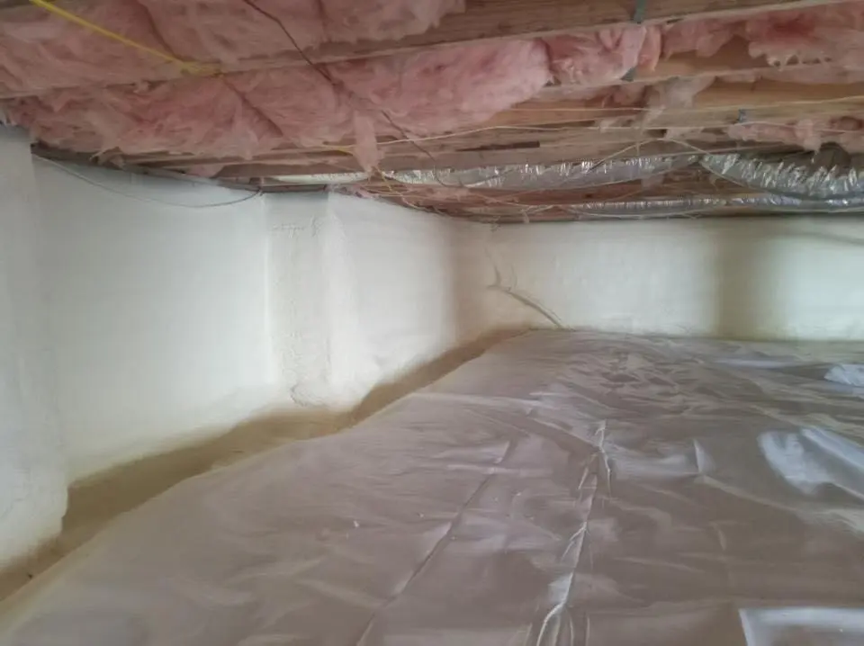 Crawl space encapsulation with closed-cell spray foam for Spray Foam Roofing in Melissa
