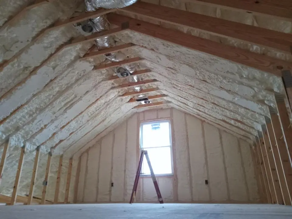 Spray foam roofing application for Crawl Space Insulation project in Melissa